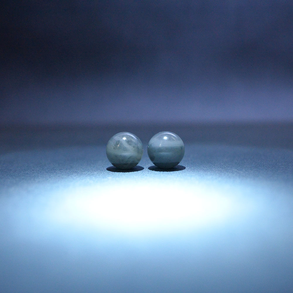 卡12和田玉青花籽料一线天圆珠子