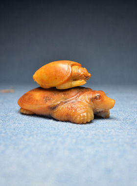 黄沁独籽老鳖把件腰挂件仿生玉雕