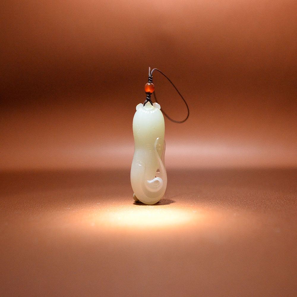 致敬708090 10克新疆和田玉洒金皮白玉籽料人生如意挂坠小手把件