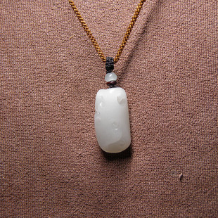 致敬708090精品羊脂级新疆和田白玉独籽料太湖石吊坠挂件小手把件