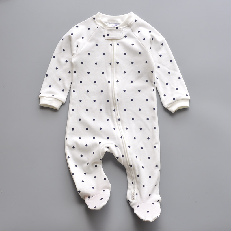 透气新生儿出口婴儿衣服纯棉包脚连身衣/爬服/哈衣