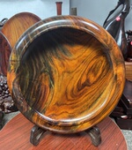 水波纹大红酸枝红木大笔洗 25.5 5.5 整木大红酸枝木聚宝盆