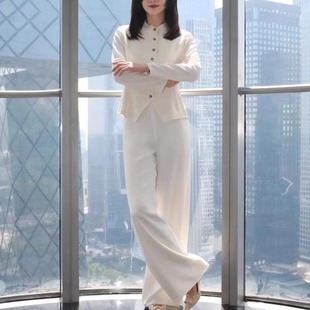 上衣 春夏新款 极简女装 时尚 气质优雅百搭显瘦单排扣重磅真丝衬衫