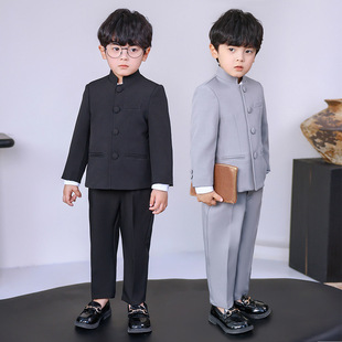 男童西装中山装套装中国风儿童主持朗诵演出钢琴礼服2025唐装汉服