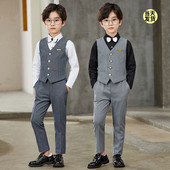 中大童钢琴演出服 男孩西装 儿童生日主持人男童礼服西服套装 春秋季