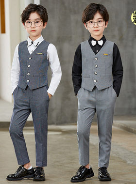 春秋季男孩西装中大童钢琴演出服