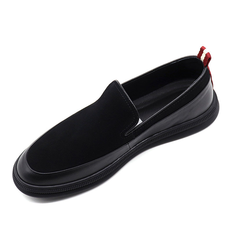 翻毛男鞋2026春季新款真皮拼接休闲皮鞋英伦磨砂乐福男百搭反绒鞋