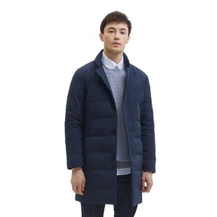 大卫山西服领风衣款羽绒服男士中长款保暖鸭绒商务休闲潮外套冬秋