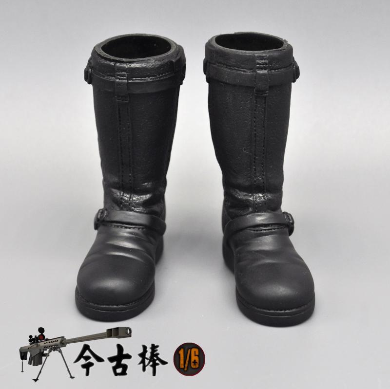 威龙dml1/6兵人模型二战德军空军伞兵军官黑色靴子长高筒鞋子