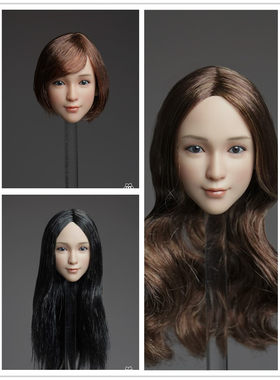 QI AN TOYS 1/6比例DR-007 女头雕 3色款发型可选