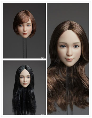 QI AN TOYS 1/6比例DR-007 女头雕 3色款发型可选