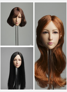 QI AN TOYS 1/6比例 DR-008 珠仙诛仙可动眼女头雕 3款发型可选