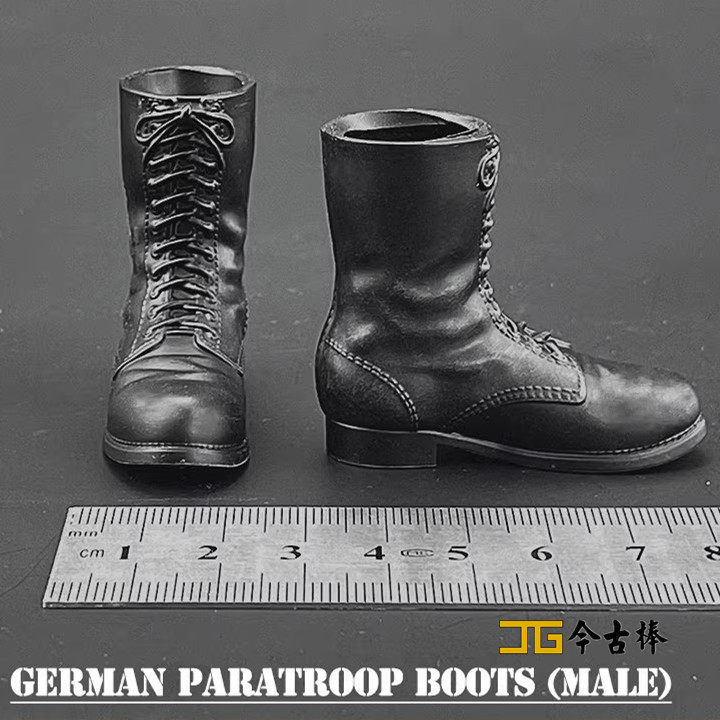 威龙DML1/6兵人模型二战德军空军伞兵军官黑色靴子长高筒鞋子