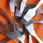 新款 六菱斩厚柄DIY皮具打孔工具法斩不锈钢精抛光手工皮具