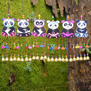 国宝熊新款图案高清3D抽象大熊猫酒吧客栈挂饰挂件铃铛可定制