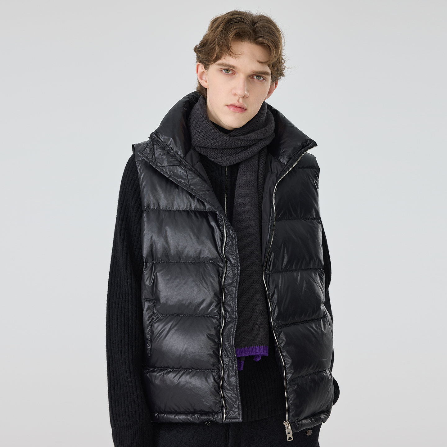 原创设计男士休闲简约加厚款羽绒马甲