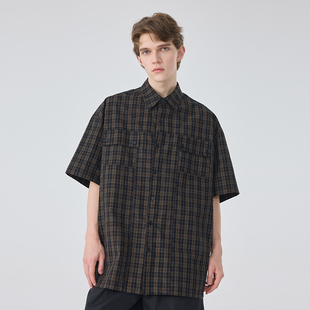 宽松纯棉潮流原创设计师款 2025夏季 男士 衬衫 休闲衬衣 格子短袖