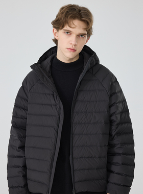 排骨羽绒服男女情侣款90白鸭绒冬季保暖无胆穿刺龟背连帽羽绒外套