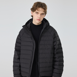 排骨羽绒服男女情侣款90白鸭绒冬季保暖无胆穿刺龟背连帽羽绒外套