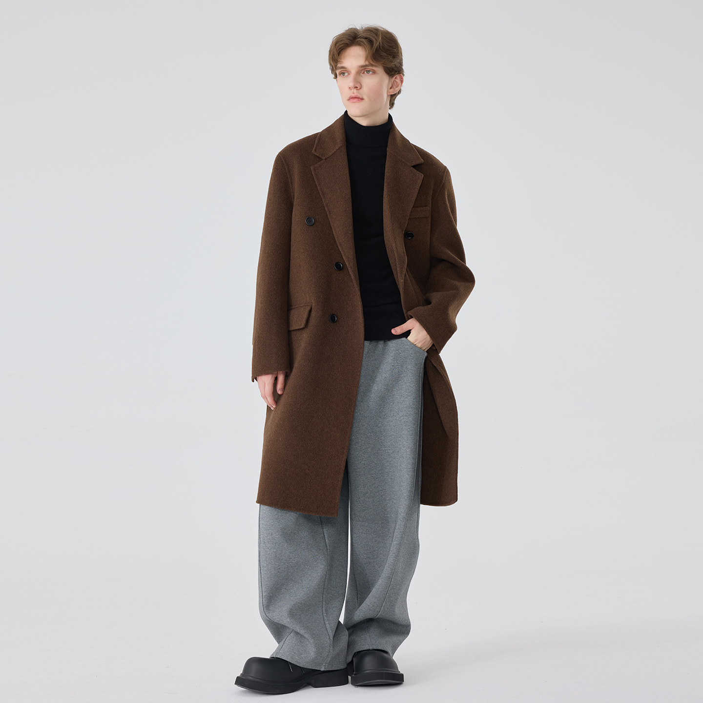 原创设计男士冬季新款毛呢大衣