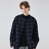 双面呢羊毛夹克男士 外套男 呢子短款 羊绒韩版 潮手工大衣加厚秋冬季