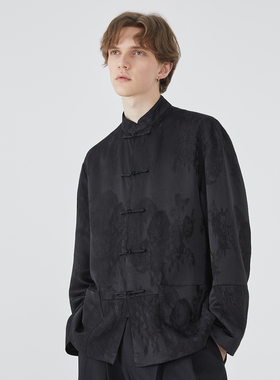 春季新中式男装外套民族中国风盘扣唐装立领潮流行男士复古中山装