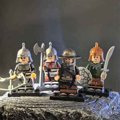 三国小侠古代士兵人仔拼装积木
