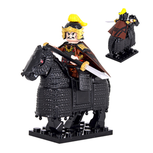 中古积木三国古代骑士铁盔甲马张郃战争场景模拟MOC拼装益智玩具