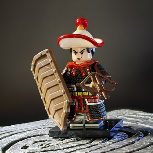 南宋士兵武穆岳飞第三方古代人仔人物将士盔装甲人仔男孩积木玩具