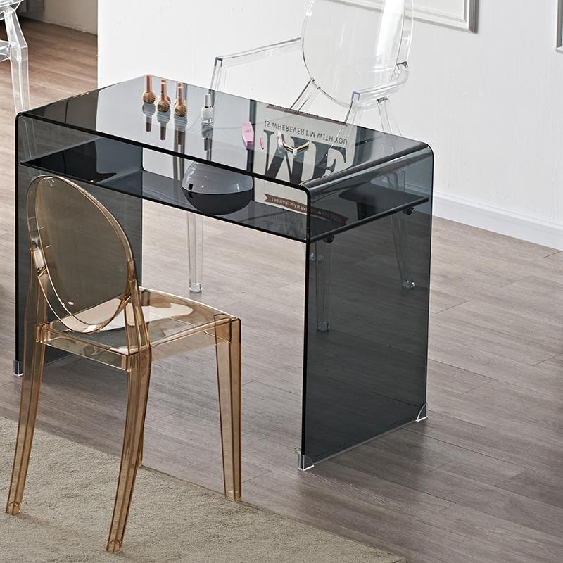 网红轻奢美甲桌椅套装单人小型简约现代双人桌美甲店玻璃桌子椅子