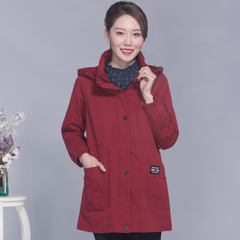 全棉可脱卸风衣女士外套春季新品