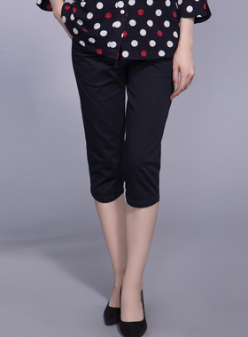 富木夏季新品弹力棉七分裤短裤修身显瘦女中裤休闲裤子SH-19637E9