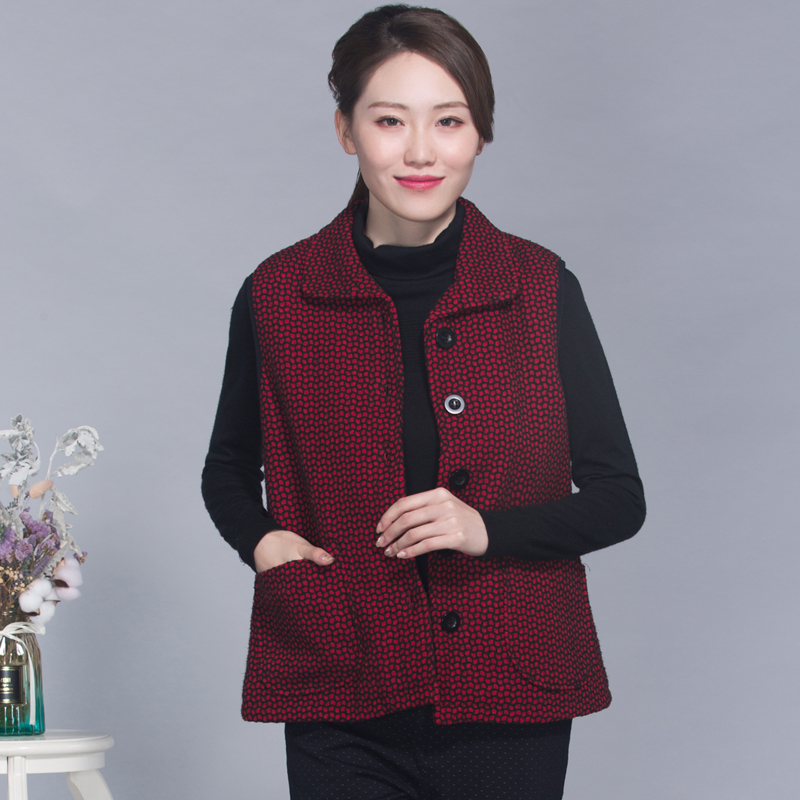 富木新品中老年风双层女士背心