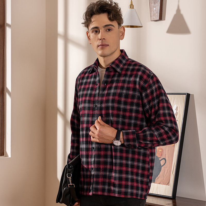 富木2025男士夹绒秋冬衬衫