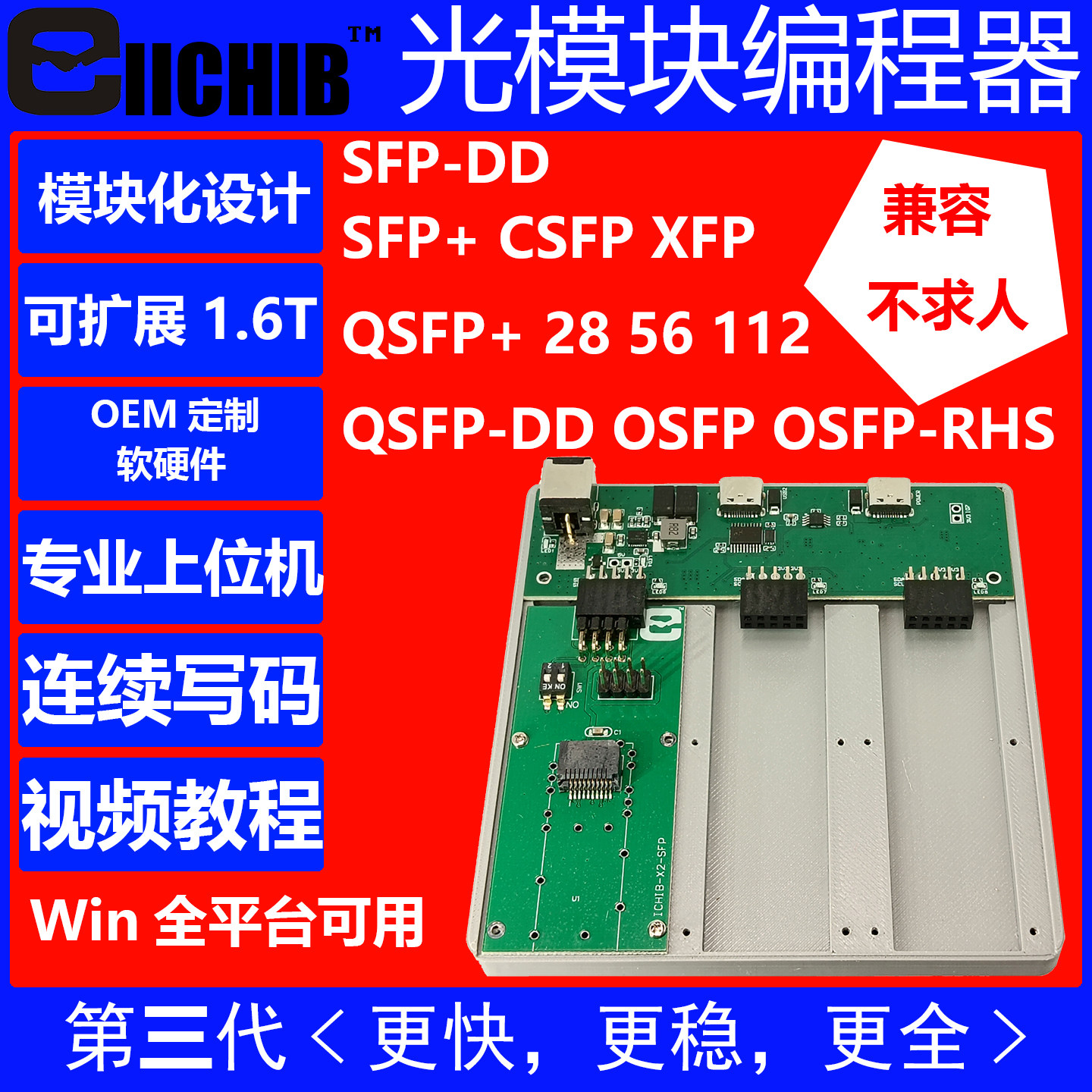 SFP光模块写码板CSFPBIDIGPONEPON百兆125m到50G