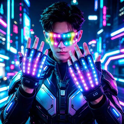 舞台演出LED眼镜cosplay爆闪眼镜直播道具夜店DJ蹦迪