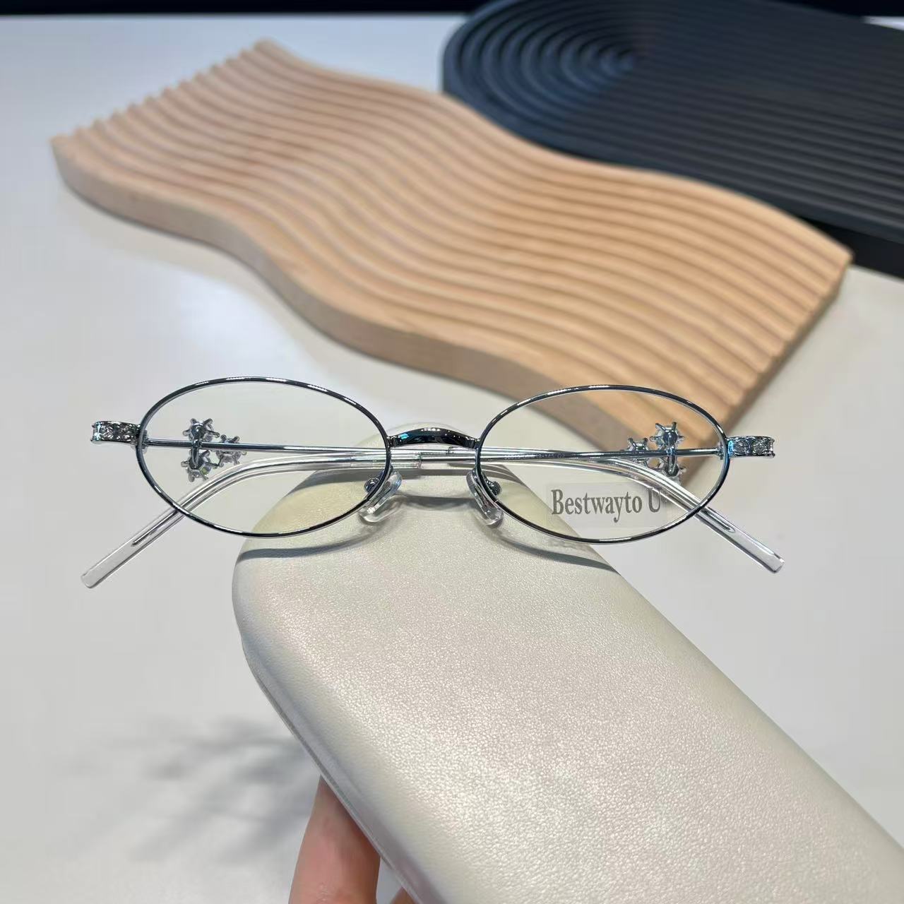 海的潮六芒星高级感眼镜