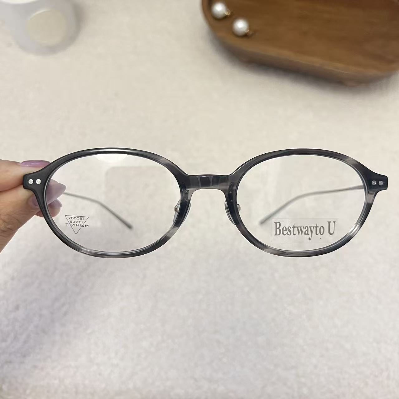 纯钛板材书呆子眼镜框