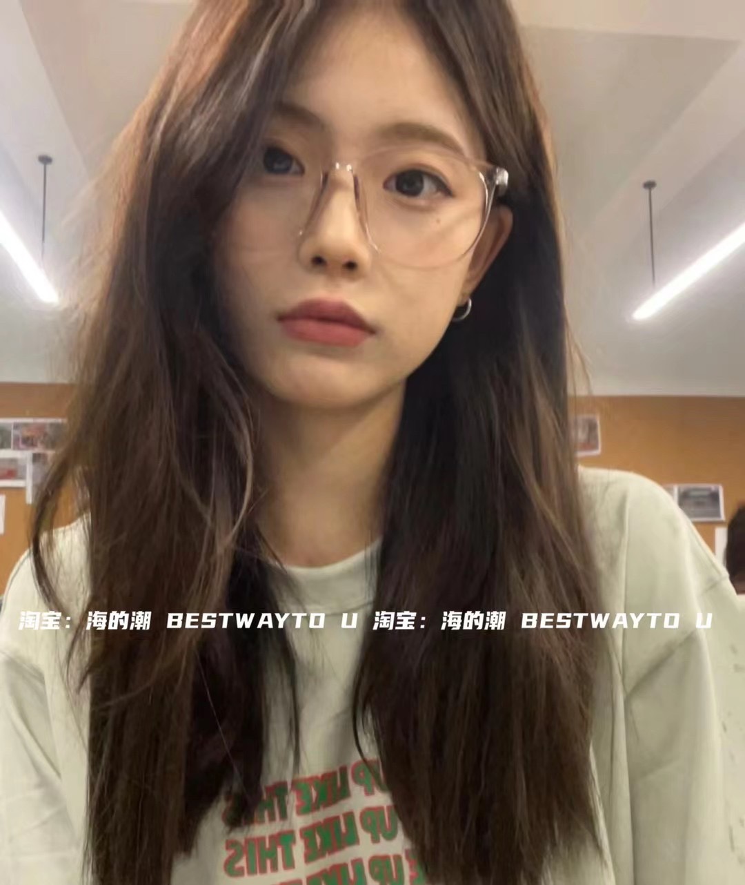 海的潮小上扬oversize椭圆框显小