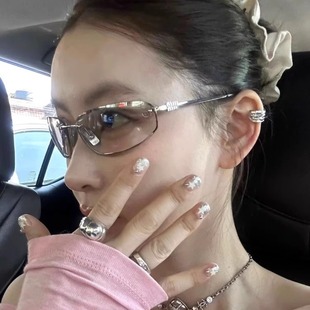 A50S发箍无框浅色墨镜千禧辣妹Y2K太阳镜 M家渐进水银灰 海 潮