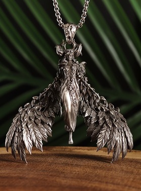 万圣节欧美男士女士吊坠嘻哈街舞项链饰品展翅天使恶魔女神传说