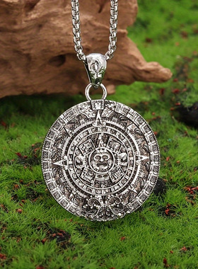 热卖欧美合金玛雅阿兹特克太阳历法石项链饰品首饰个性时尚复古