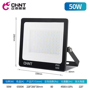 正泰led投光灯100W NEP-TG20系列户外照明灯防水探照灯室内外射灯
