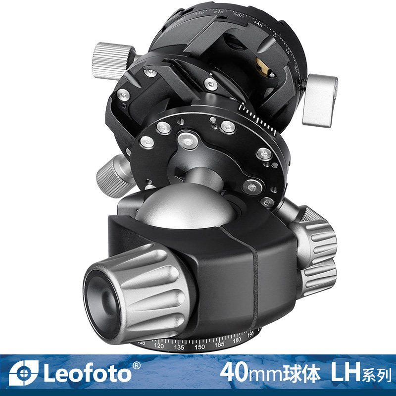 leofoto/徕图 LH-40GR专业3合1齿轮球形全景双轴低重心双开口云台