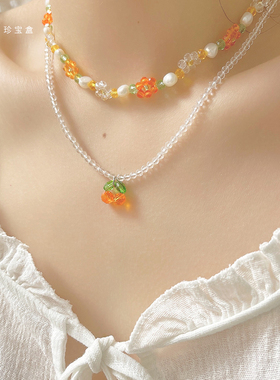 可爱水晶橘子樱桃少女阳光橙花