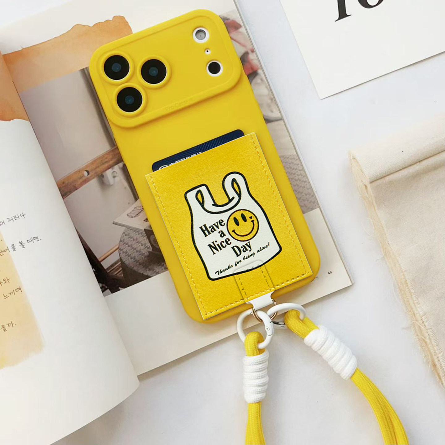 开心袋子挂绳手机壳带卡包苹果17promax装卡身份证16promax旅游便携插卡16/15/14/13/12独立皮质卡套15promax