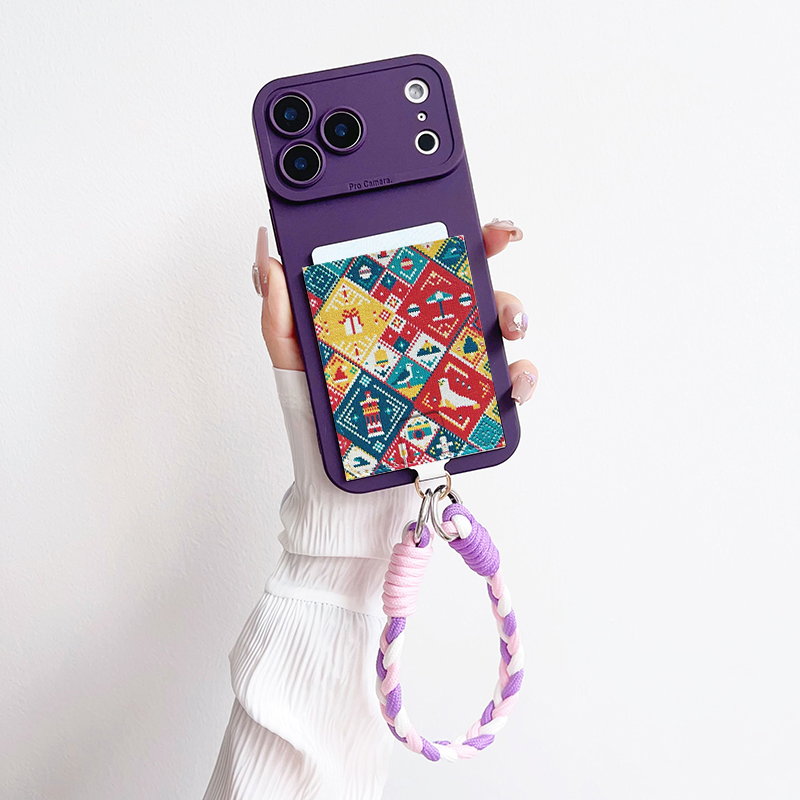 复古羊毛格子 独立带卡包手机壳装卡套iphone17pro身份证16pro苹果17promax插卡16promax皮质15/14/13/17挂绳