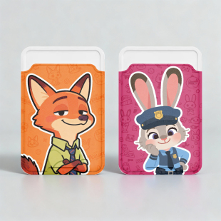 可爱兔子狐狸动物卡包适用苹果17promax华为Mate80pro背贴卡套小米15门禁身份证车卡通用校园卡槽16 13硬