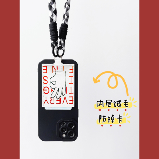 14精孔17pro防摔17挂绳17air K002万事OK带卡包手机壳适用iPhone16promax装 门禁卡套17promax保护壳苹果16