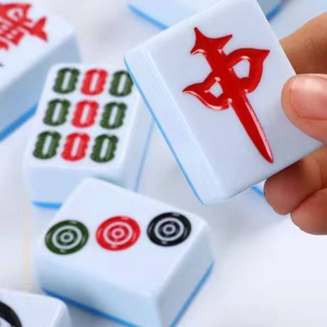 麻将牌家用宿舍一级精品中号小号彩色广东四川红中手搓108张42号